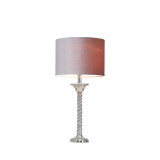 40cm Glitz Twist Table Lamp with Grey Velvet Shade