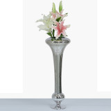Aurora Silver 61cm Fluted Glass Vase