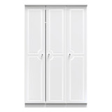 Balmoral Triple Plain Wardrobe in White Gloss & White