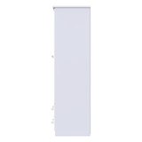 Balmoral Triple 2 Drawer Mirror + Drawer Wardrobe in White Gloss & White