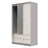 Balmoral Tall Triple 2 Drawer Mirror + Drawer Wardrobe in Kashmir Gloss & Kashmir