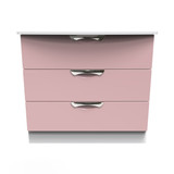 Camden 3 Drawer Chest in Kobe Pink & White