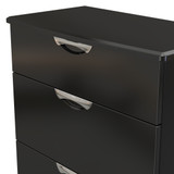 Camden 3 Drawer Deep Chest in Black Gloss & Black