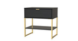 Diego Single Open Bedside Cabinet (Diego) in Black Matt