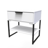 Diego Single 1 Drawer Bedside Cabinet (Diego) in White Matt