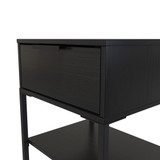 Diego Single 1 Drawer Smart Bedside Cabinet in Black Ash