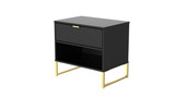 Diego Double 1 Drawer Bedside Cabinet (Diego) in Black Matt