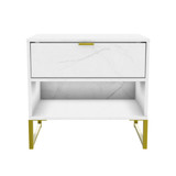 Diego Double 1 Drawer Bedside Cabinet (Diego) in Marble