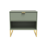 Diego Double 1 Drawer Bedside Cabinet (Diego) in Reed Green