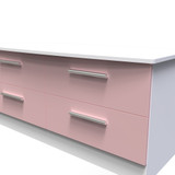 Knightsbridge 4 Drawer Bed Box in Kobe Pink & White