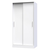 Knightsbridge Sliding Wardrobe (100cm wide) in White Gloss