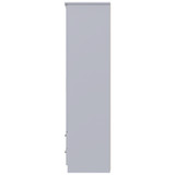 Knightsbridge Tall Triple 2 Drawer Mirror + Drawer Wardrobe in Grey Matt