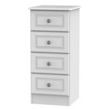 Pembroke 4 Drawer Bedside Cabinet in White Matt