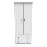 Pembroke 2ft6in 2 Drawer Wardrobe in White Matt