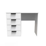 Diego (Black Sleigh Legs) 4 Drawer Vanity in White Matt