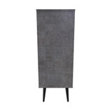 Hong Kong (Black Legs) 5 Drawer Bedside Cabinet in Pewter