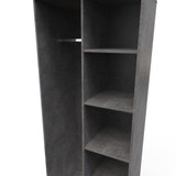 Hong Kong (Black Legs) Tall Open Wardrobe in Pewter