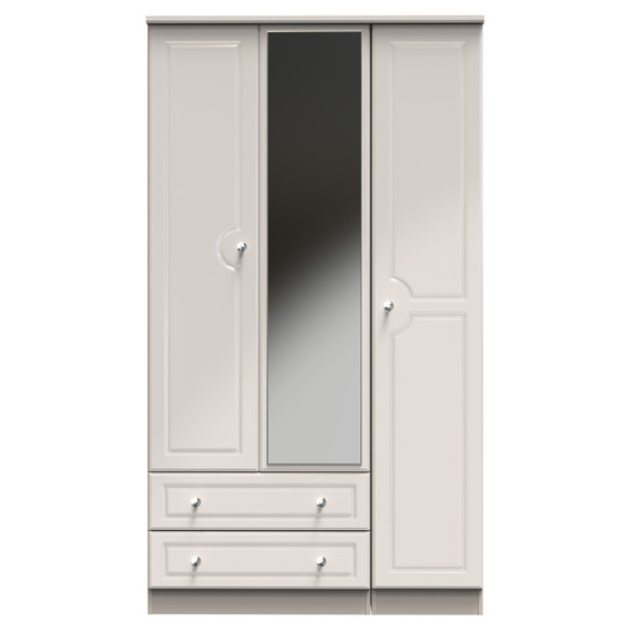 Balmoral Tall Triple 2 Drawer Mirrored Wardrobe in Kashmir Gloss & Kashmir