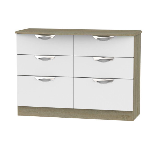 Camden 6 Drawer Midi Chest in Grey Matt & Darkolino