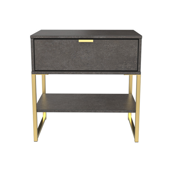 Diego Single 1 Drawer Bedside Cabinet (Diego) in Pewter