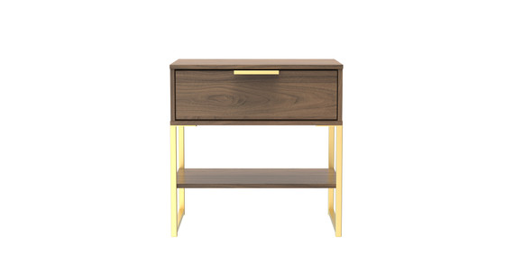 Diego Single 1 Drawer Bedside Cabinet (Diego) in Carini Walnut