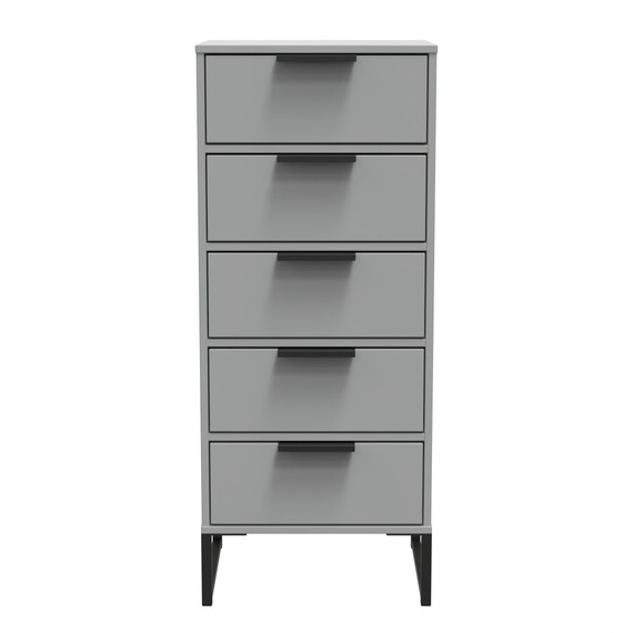 Diego 5 Drawer Bedside Cabinet (Diego) in Dusk Grey