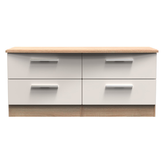 Knightsbridge 4 Drawer Bed Box in Kashmir Gloss & Bardolino Oak