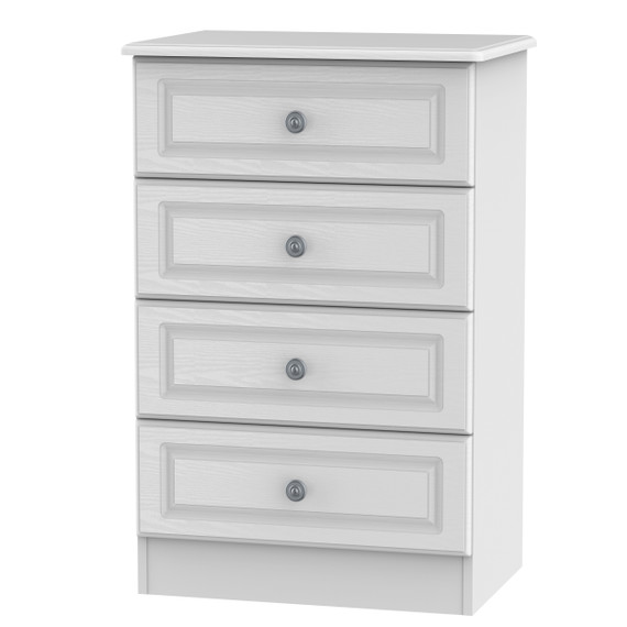 Pembroke 4 Drawer Midi Chest in White Matt