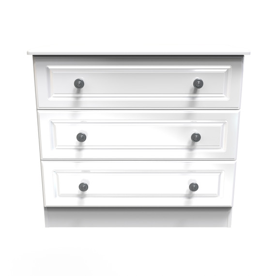 Pembroke 3 Drawer Chest in White Matt