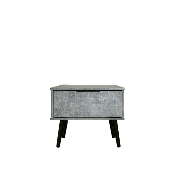 Hong Kong (Black Legs) 1 Drawer Bedside Cabinet with Legs in Pewter