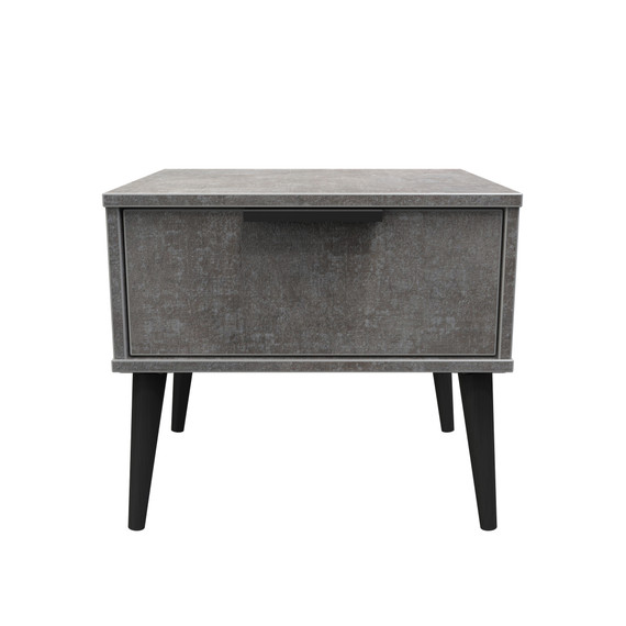 Hong Kong (Black Legs) 1 Drawer Midi Chest with Legs in Pewter