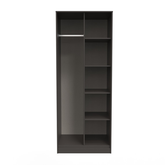 Hong Kong (Black Legs) Tall Open Wardrobe in Graphite Black