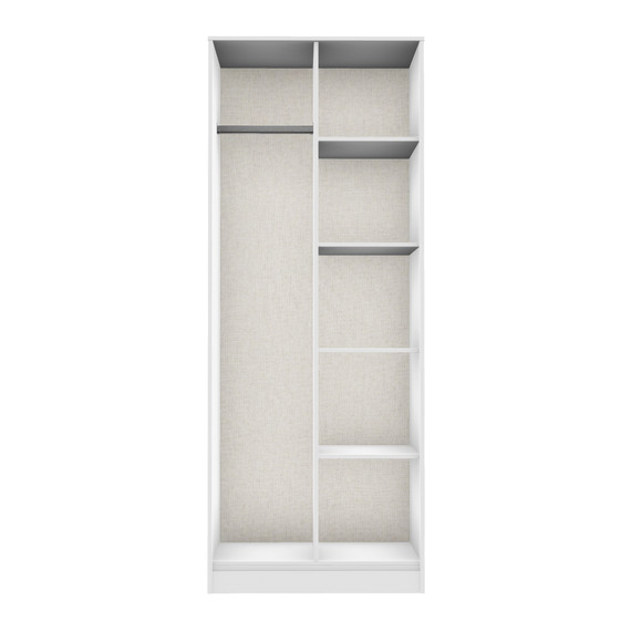 Hong Kong (Black Legs) Tall Open Wardrobe in White Matt