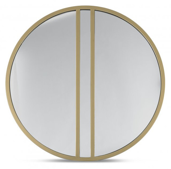 Chevron Satin Brass Mirror