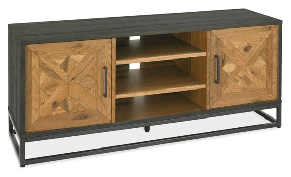 Indus Rustic Oak & Peppercorn Entertainment Unit