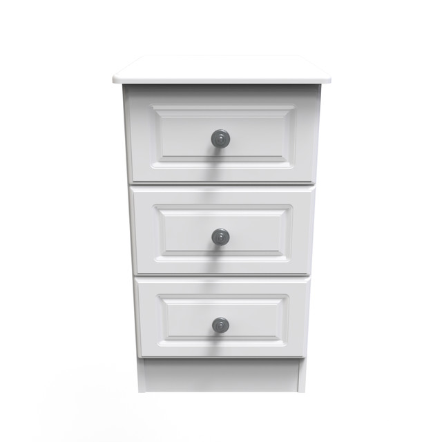 Pembroke 3 Drawer Bedside Cabinet in White Matt