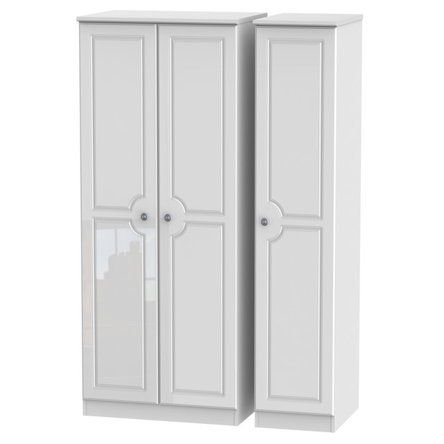 Pembroke Triple Plain Wardrobe in White Gloss