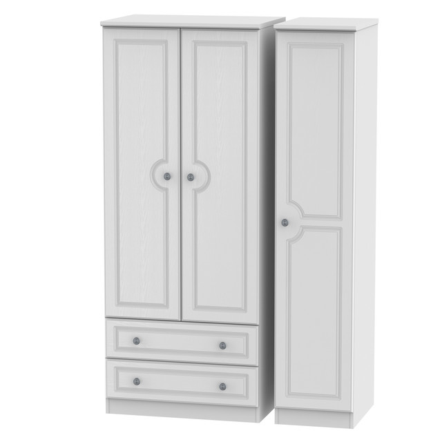 Pembroke Triple 2 Drawer Wardrobe in White Matt