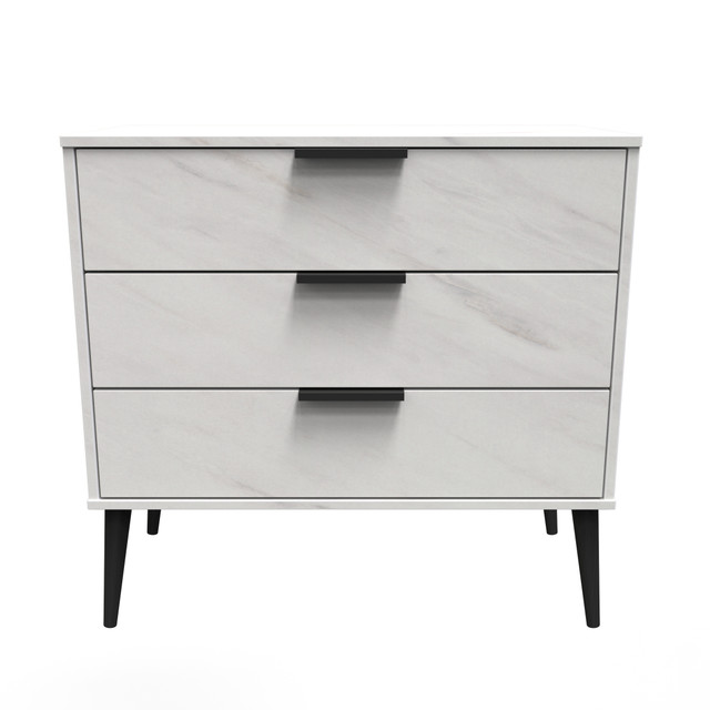 Hong Kong (Black Legs) 3 Drawer Chest in Marble