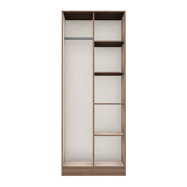 Hong Kong (Black Legs) Tall Open Wardrobe in Carini Walnut