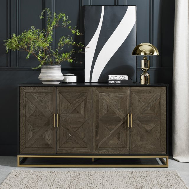 Athena Fumed Oak Wide Sideboard