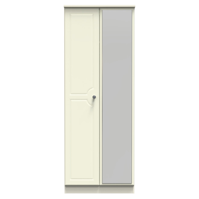 Pembroke Tall Mirrored Wardrobe in Cream Matt