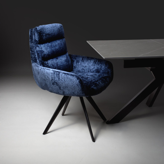 Ozzy Swivel Dining Chair - Navy (Pair)