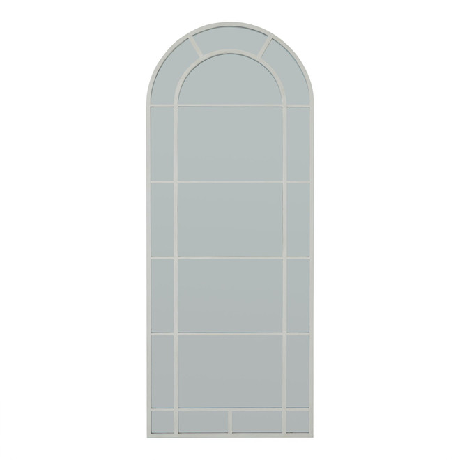 White Large Arched Window Mirror