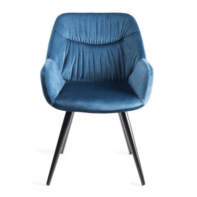Dali Velvet Fabric Chairs with Black Legs (Pair)