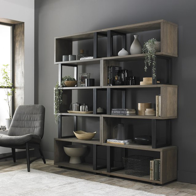 Tivoli Weathered Oak Open Display Unit