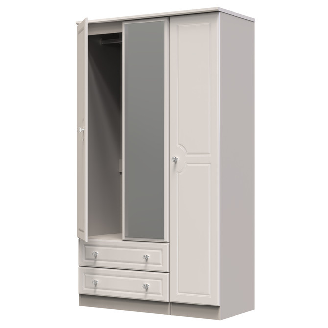 Balmoral Triple 2 Drawer Mirrored Wardrobe in Kashmir Gloss & Kashmir