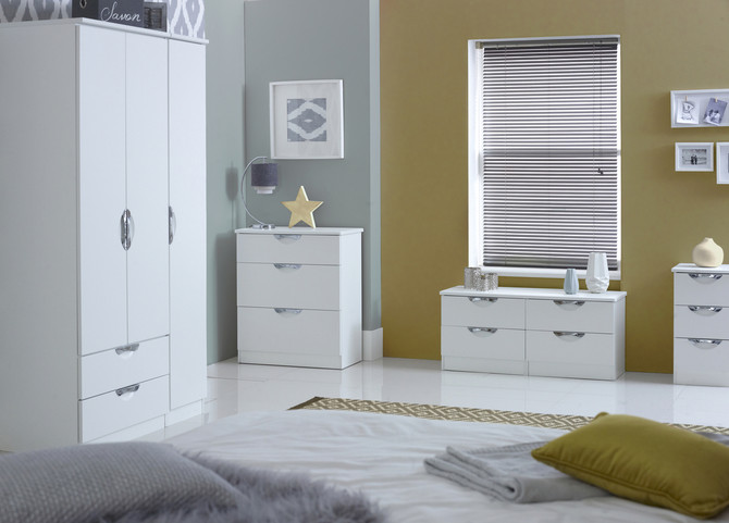 Camden 4 Drawer Deep Chest in White Matt