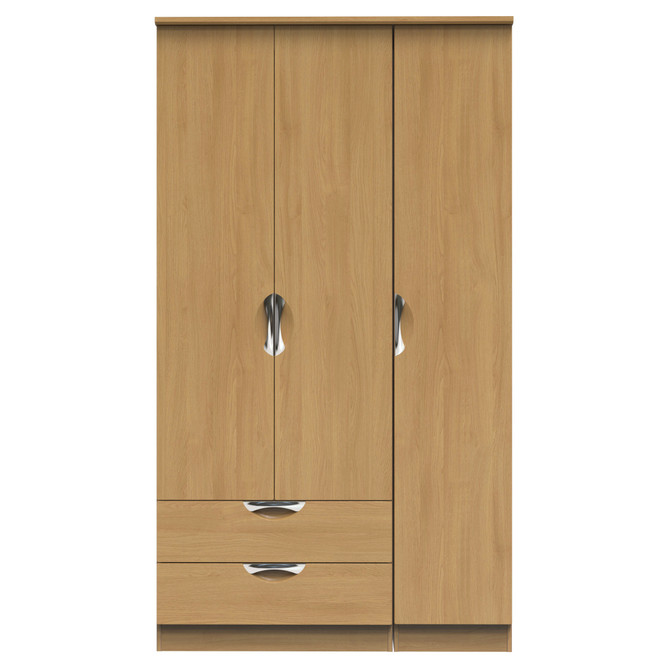 Camden Tall Triple 2 Drawer Wardrobe in Modern Oak