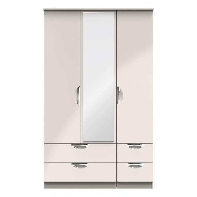 Camden Triple 2 Drawer Mirror + Drawer Wardrobe in Kashmir Gloss & Kashmir